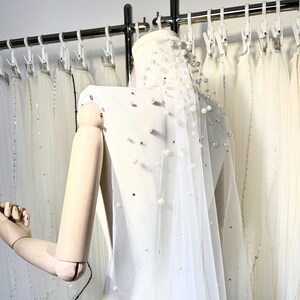 pearl wedding veil, wedding veil,ivory wedding veil