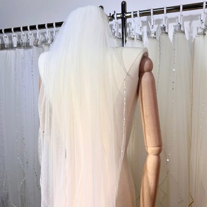 wedding veil, beaded veil,Wedding Veil, Chapel Cathedral Elbow Veil