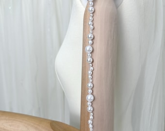 Pearl Bridal Veil,pearl edged,Pearl Wedding Veil,Single tier Fingertip veil,Cathedral Veil,Veil with pearls,Wedding Headpiece