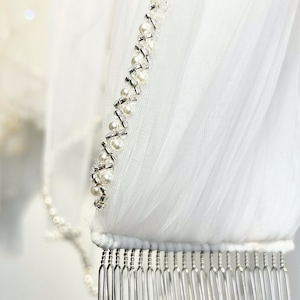 beaded wedding veil, beaded ivory bridal veil, beaded bridal veil, beaded bridal veil, ivory veil, wedding accessories