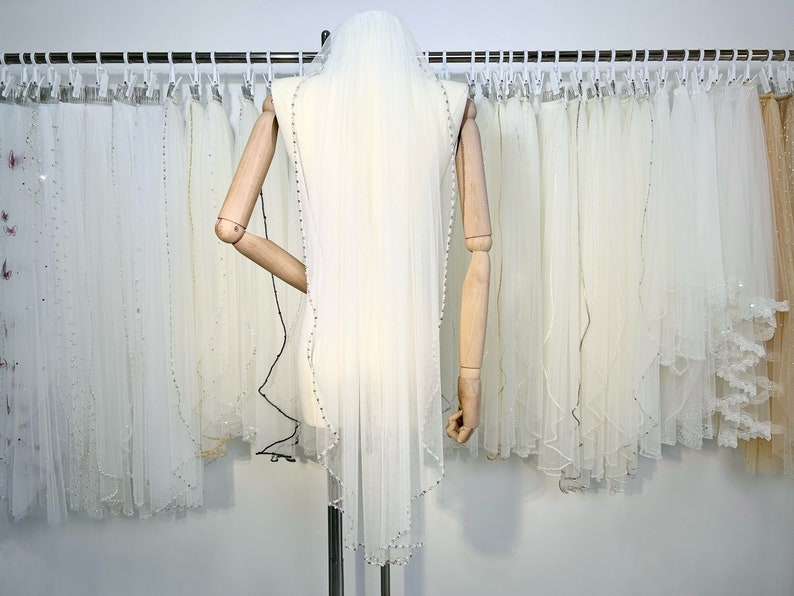 Veil Display Racks Wedding Veil,sparkling Veil,beaded Wedding Veil,ivory Veil,one Tier ...
