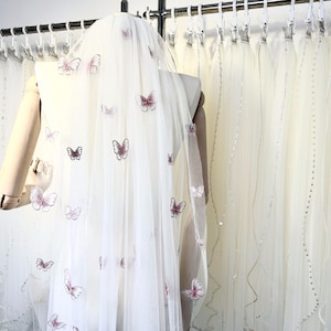 butterfly bridal veil, wedding veil, cathedral wedding veil,Long Wedding Veil, Ivory Veil