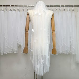 Floral wedding veil,Pearls Edge Veil,Beaded edge cathedral bridal veil,Ivory wedding veil,Wedding Beaded Floral Veil