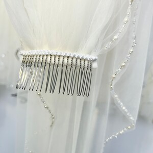 beaded edge wedding veil, wedding veil, Crystal Wedding Veil,Cathedral Wedding Veil,Ivory Veil, Fingertip Veil