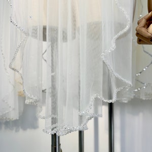 Wedding Veil,Crystal Wedding Veil,Beaded Wedding Veil,Ivory Veil,bridal veil,chapel length veil,