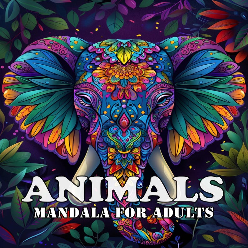 Animal Mandala Coloring Book for Adults With Intricate Stress Relief ...