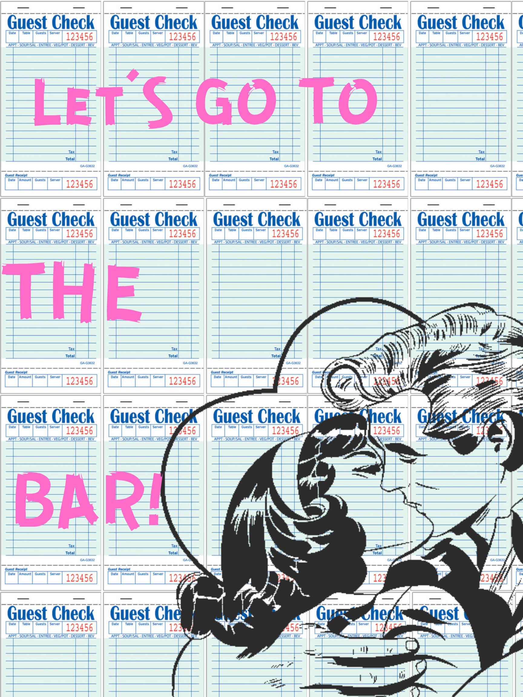 Guest Check Digital Download Print, Downloadable Prints, Large Printable Art Etsy