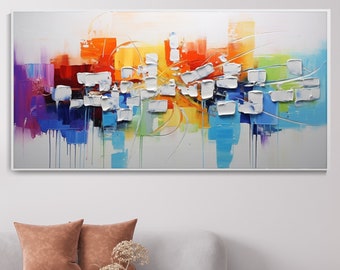 3D Original Abstract Geometric Texture Oil On Canvas Palette Knife Painting Modern Living Room Background Wall Deco Customized Niche Artwork
