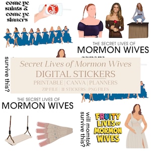 Pegatinas digitales de "Vidas secretas de esposas mormonas" (Paquete de pegatinas digitales para Reels, Instagram Stories y planificadores)