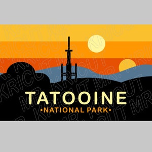 SVG "Cartolina Tatooine" personalizzabile per disegni Cricut e termoadesivi