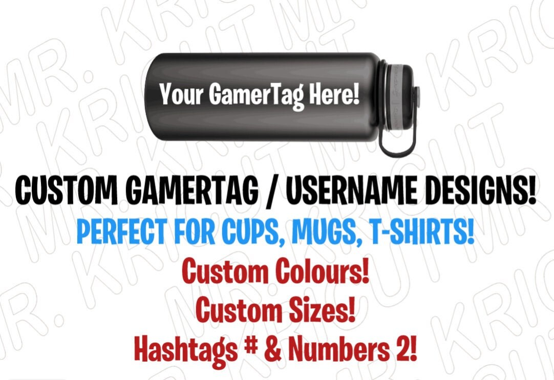 Custom Gamertag Word Font Perfect SVG / PNG for Cricut and Cups, Mugs