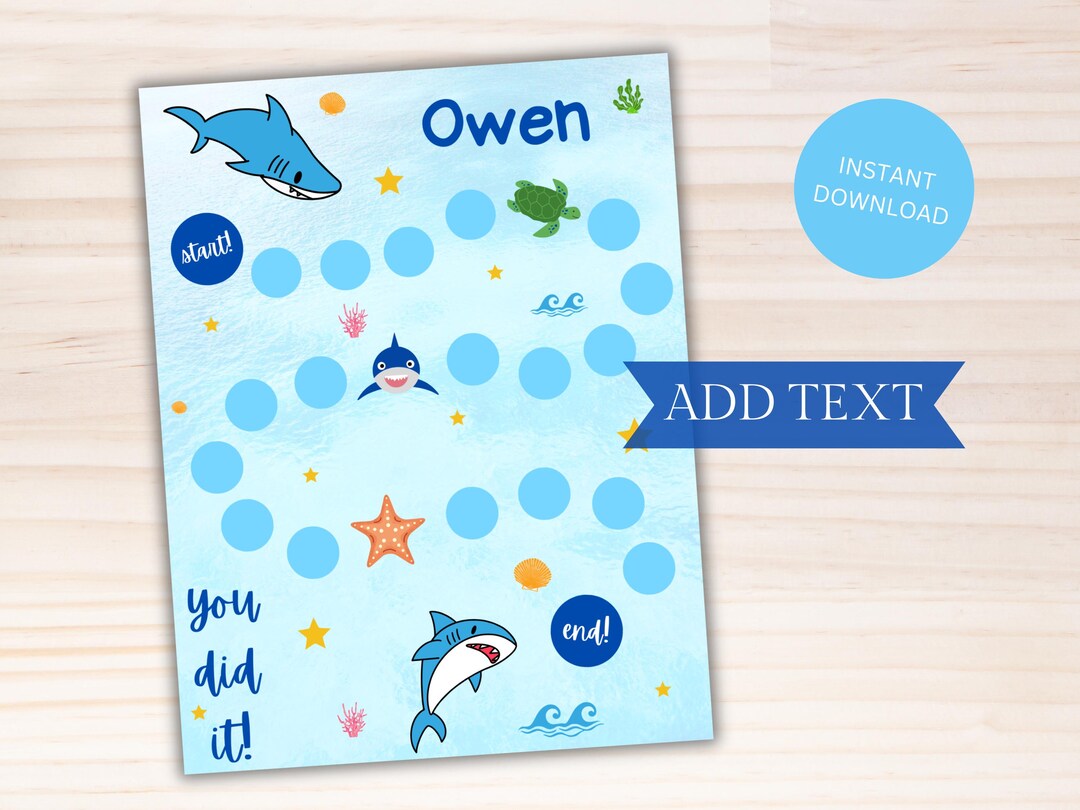 EDITABLE Boys Chore Chart Shark Chores, Kids Shark Reward Chart ...