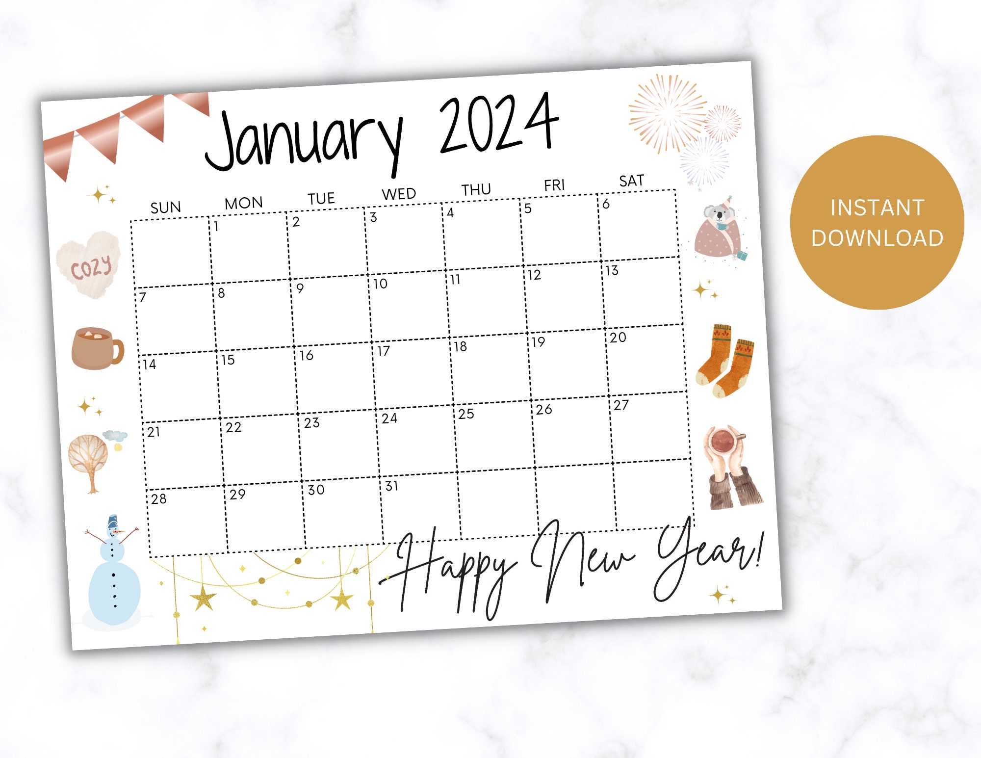 January Calendar Bullet Journal