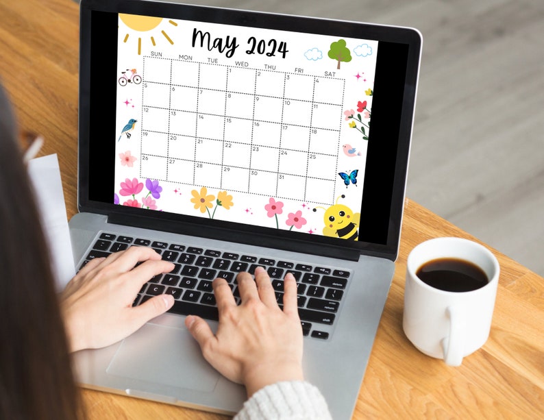 EDITABLE May 2024 Calendar Printable Wall Calendar 2024 Cute Etsy