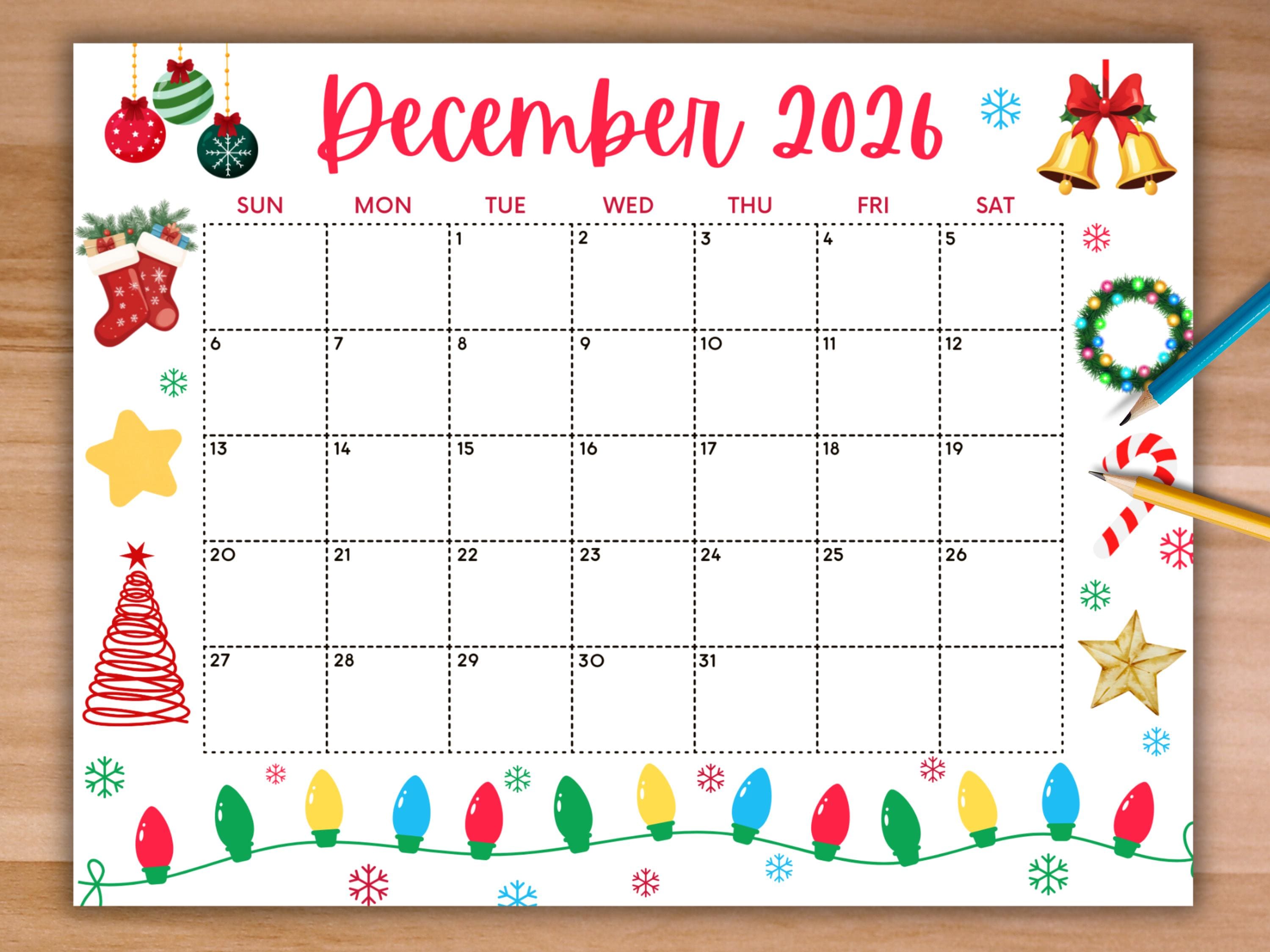 Word December Calendar
