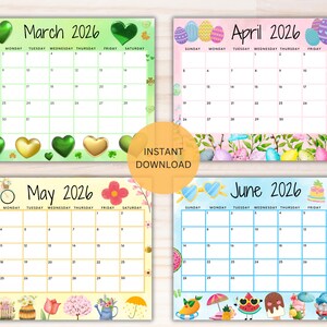 Editable School Calendar 2025-2026 from July to June Printable ...