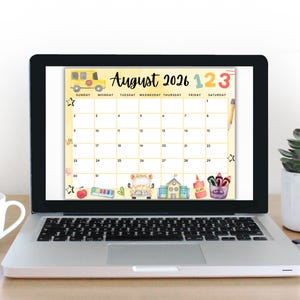 Printable August 2026 Calendar, Editable Calendar 2026, Back to School ...
