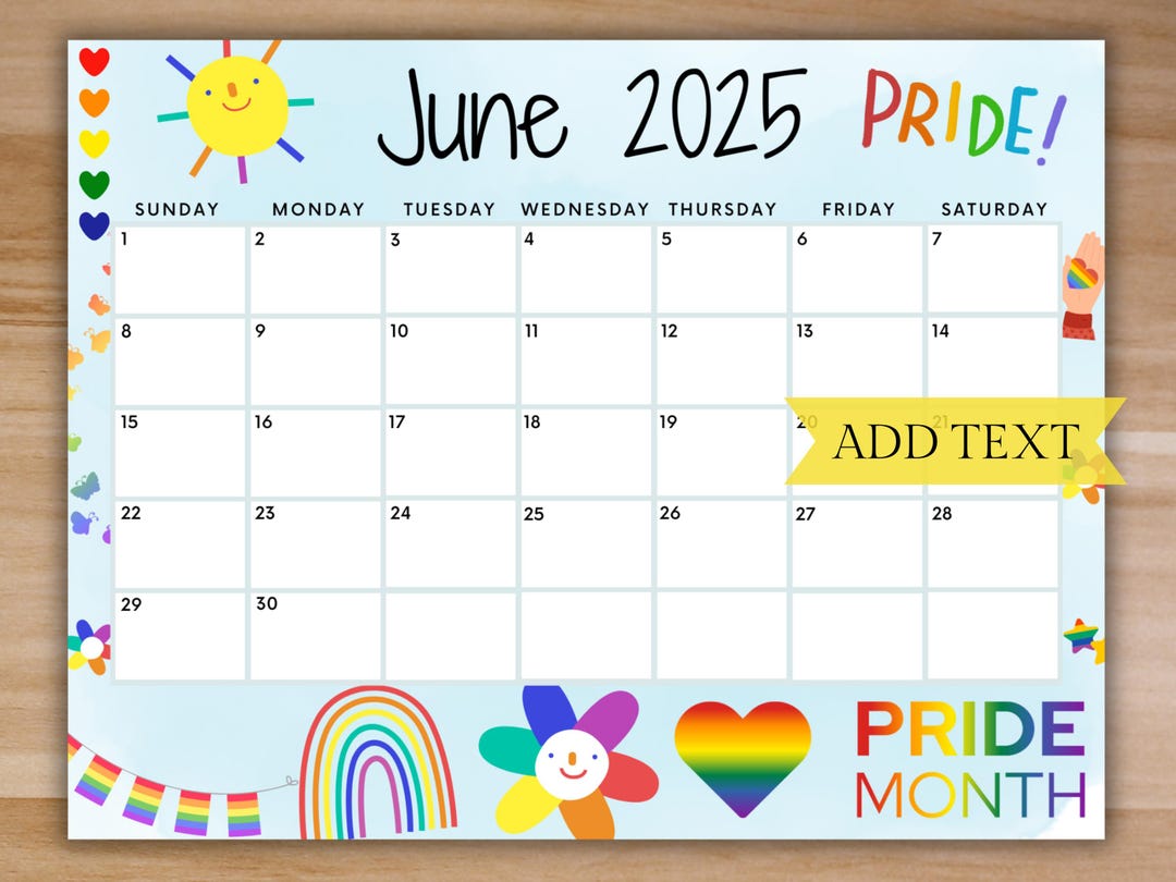 EDITABLE June 2025 Calendar, Printable School Calendar, Cute Summer