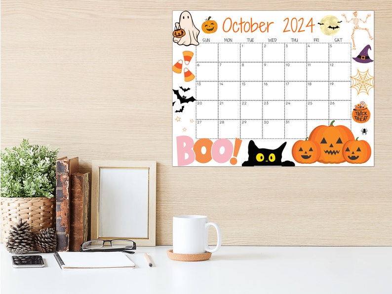 Editable October 2024 Calendar Printable Calendar 2024 Etsy Australia