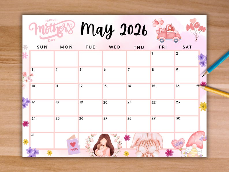 EDITABLE May 2026 Calendar, Printable Calendar, Monthly Homeschool ...