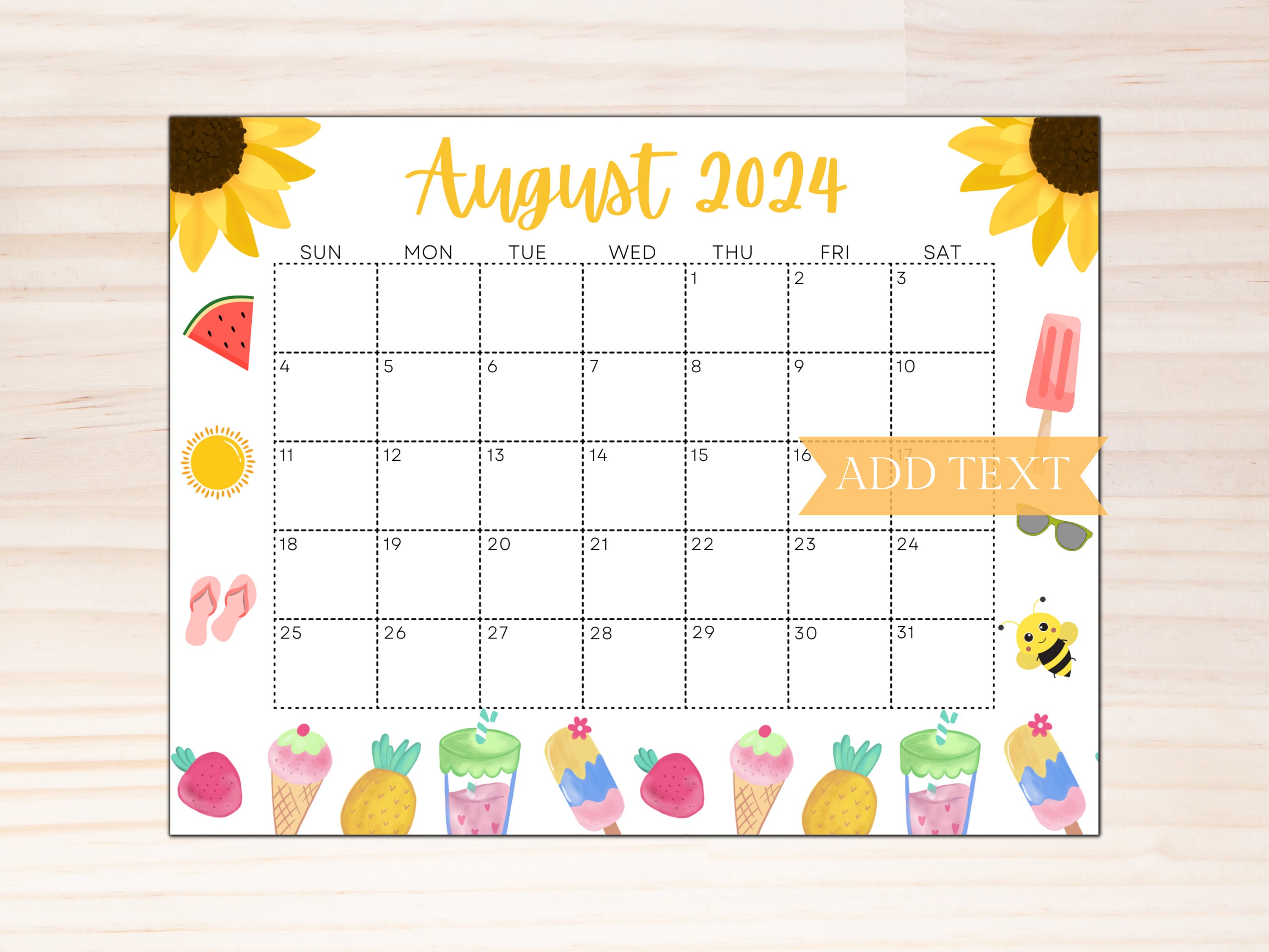 EDITABLE August 2024 Calendar, Printable Calendar 2024, School Calendar, Kids Classroom Calendar, Sunflower Calendar, Summer Planner - Etsy EDITABLE August 2024 Calendar, Printable Calendar 2024, School Calendar, Kids Classroom Calendar, Sunflower Calendar, Summer Planner - Etsy