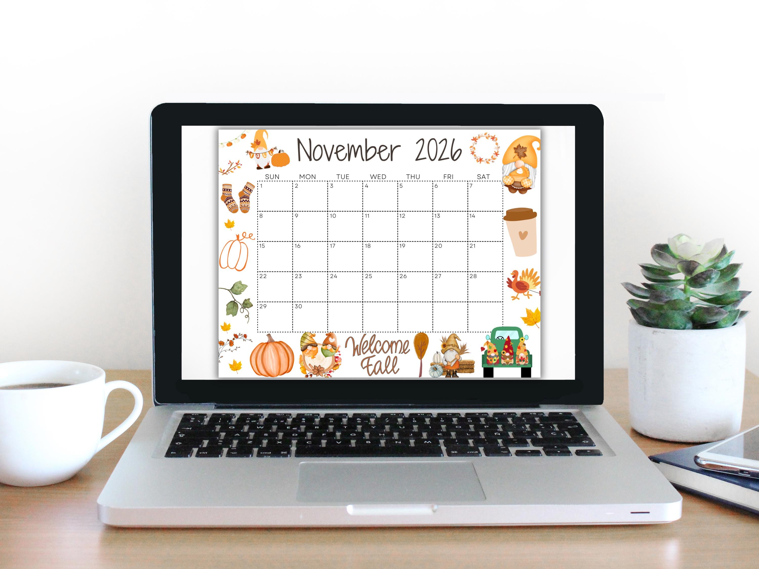 Best November 2026 Desktop Calendar Wallpapers - Digital Calendar 2026