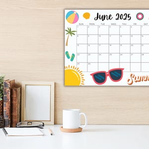 June 2025 Editable Wall Calendar, Printable Classroom Calendar ...