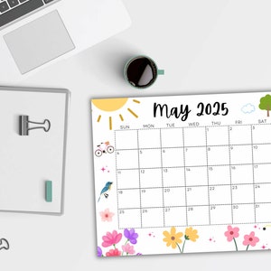 EDITABLE May 2025 Calendar, Printable Wall Calendar 2025, Cute Calendar ...