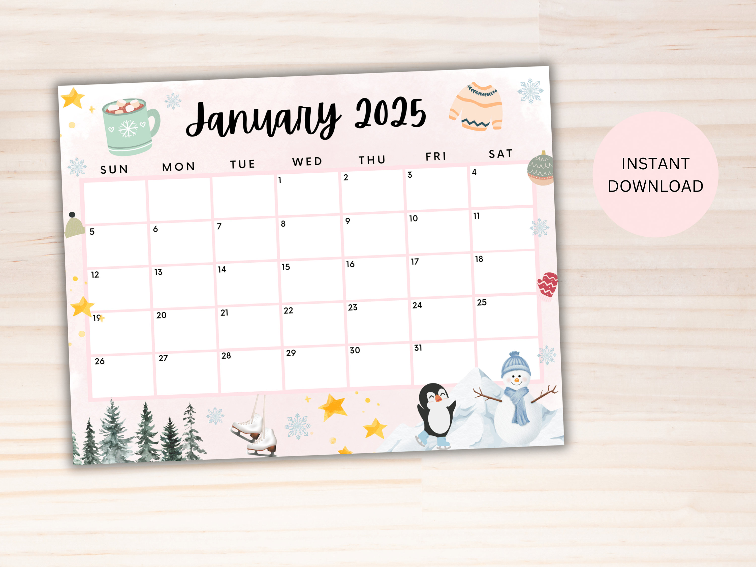 2025 March Calendar Full 11×8.5 kylie jacquelin