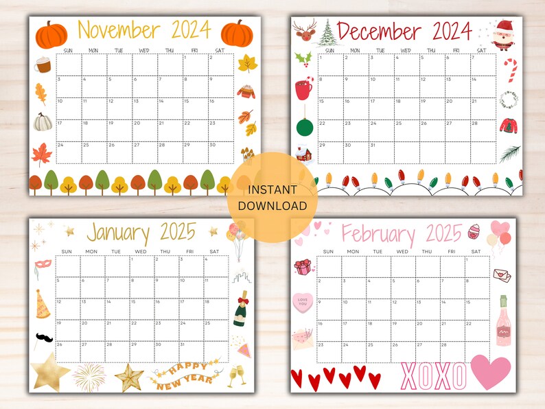 Editable School Calendar 2024-2025 From July to June Printable School ...