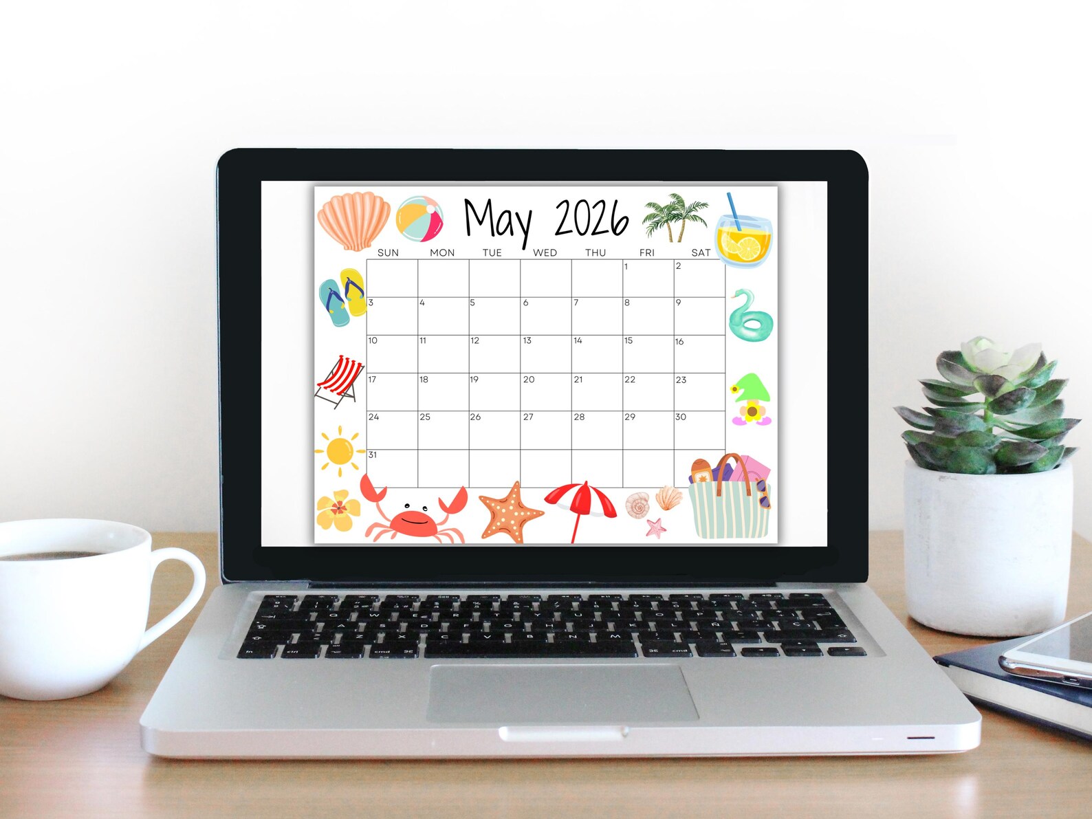 Calendario de mayo de 2026 imprimible, calendario editable, calendario ...