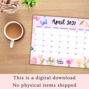 EDITABLE April 2027 Calendar, Printable Happy Easter, Spring Planner ...