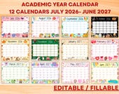 2026-2027 School Calendar Bundle – Designs, Printable Homeschool Schedule (PDF Download) ADHD Planner