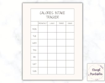 Printable Calorie Tracker, Weight Loss Tracker, Fitness Tracker, Diet Planner, Food Tracker, Workout Planner, Weight Tracker