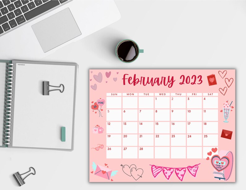 Printable February 2023 Calendar Fridge Calendar 2023 Wall Etsy Australia Printable february 2023 calendar fridge calendar 2023 wall etsy australia