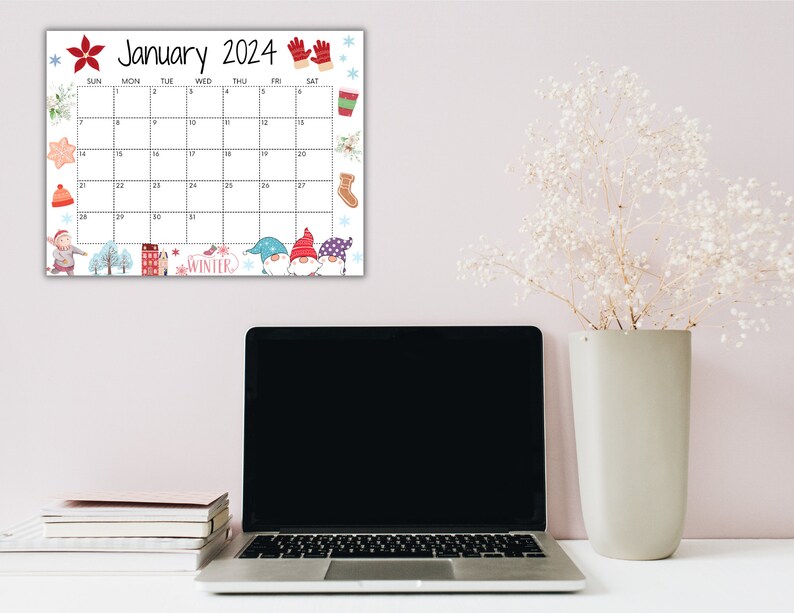 Editable January Calendar 2025 Printable Wall Calendar 2025 Etsy