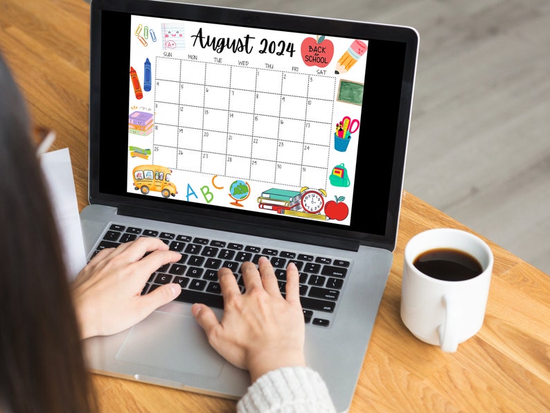 EDITABLE August 2024 Calendar, Printable Calendar 2024, Back to School