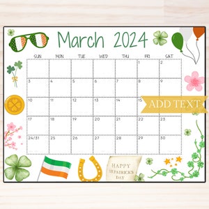 st patricks day calendar cards