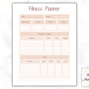 Printable Fitness Planner, Weight Loss Tracker, Fitness Tracker, Weekly Meal Planner pdf, Diet Planner, Workout Planner, Workout Calendar
