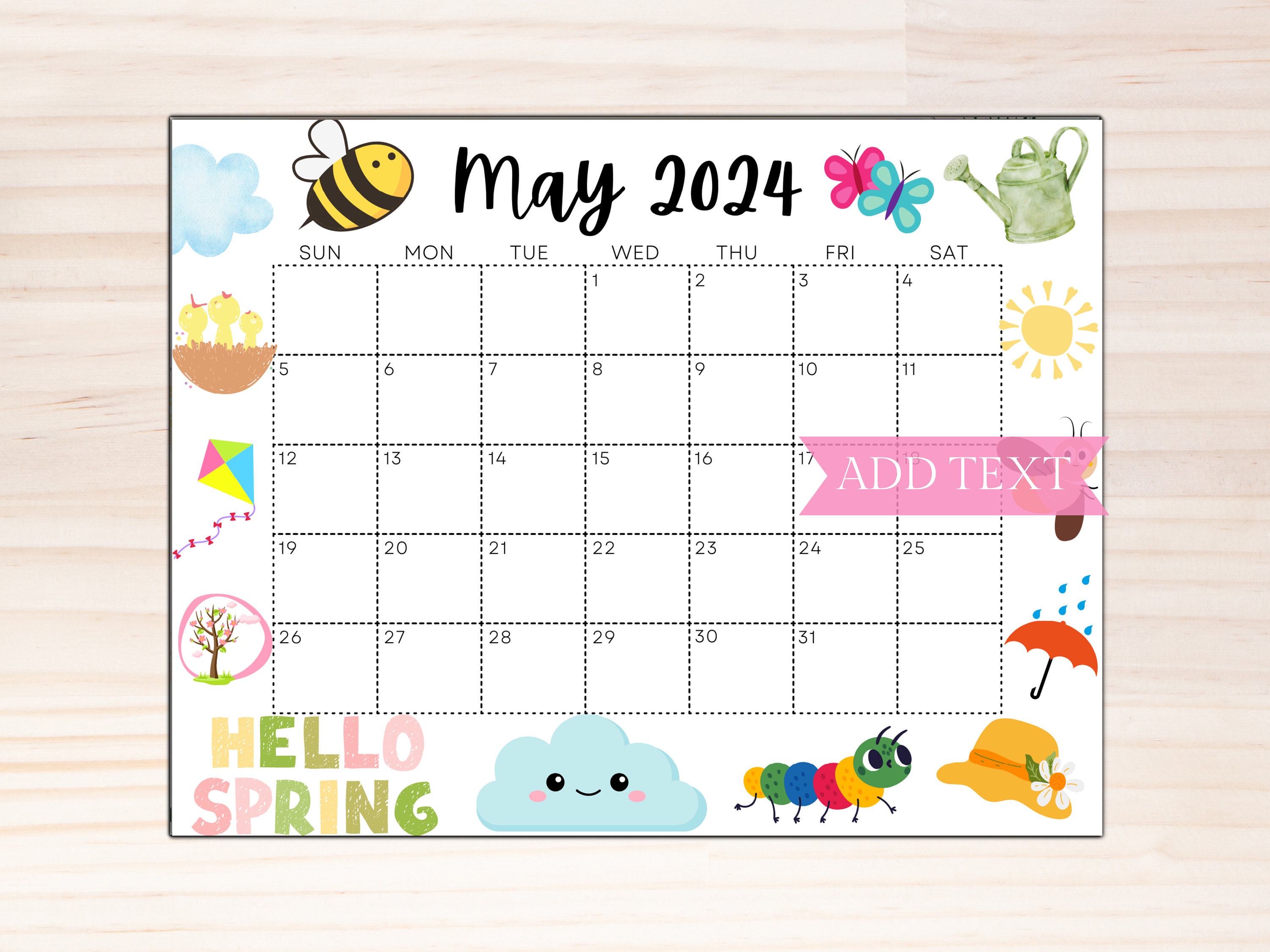 EDITABLE May 2024 Calendar, Printable Calendar 2024, Cute Spring Calendar With Bees and Flower, Monthly Calendar, Family Calendar for School - Etsy EDITABLE May 2024 Calendar, Printable Calendar 2024, Cute Spring Calendar With Bees and Flower, Monthly Calendar, Family Calendar for School - Etsy