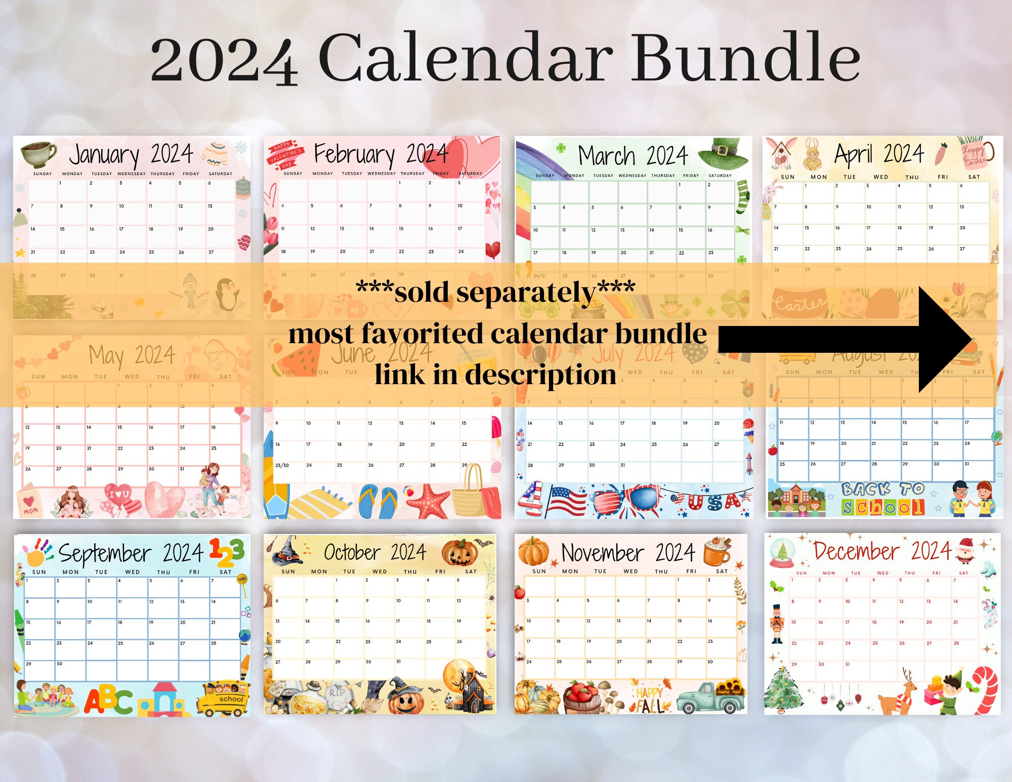 EDITABLE June 2024 Calendar, Printable Calendar, Pride Month Calendar