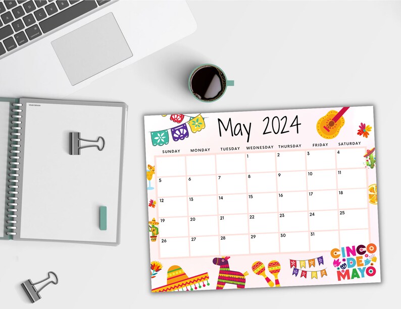 EDITABLE May 2024 Calendar Printable Cinco De Mayo Calendar Etsy