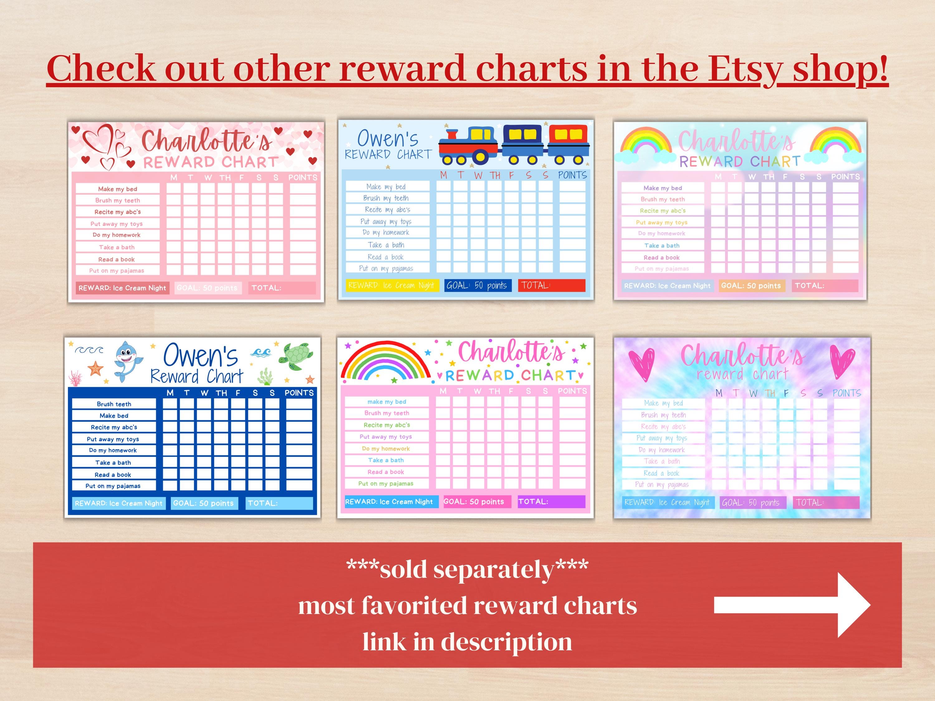 Editable Kids Chore Chart, Girl Reward Chart, Daily Chore Chart W/ Pink ...