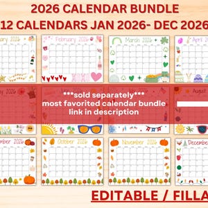 Editable December 2026 Calendar, Printable Calendar w/ Christmas Lights and Christmas Tree, Green Christmas Calendar, Family Calendar