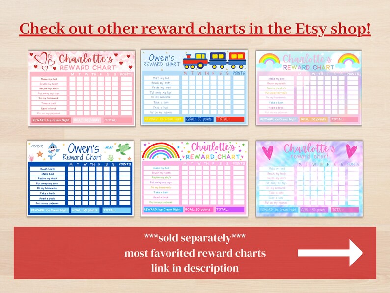 PRINTABLE Kids Pink Chore Chart, Reward Chart, Weekly Chore Chart ...