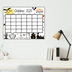 Editable October 2025 Calendar, Printable Happy Halloween Calendar W ...
