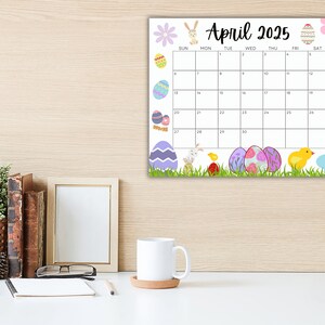 EDITABLE April 2025 Calendar, Printable Calendar 2025, Beautiful Easter ...