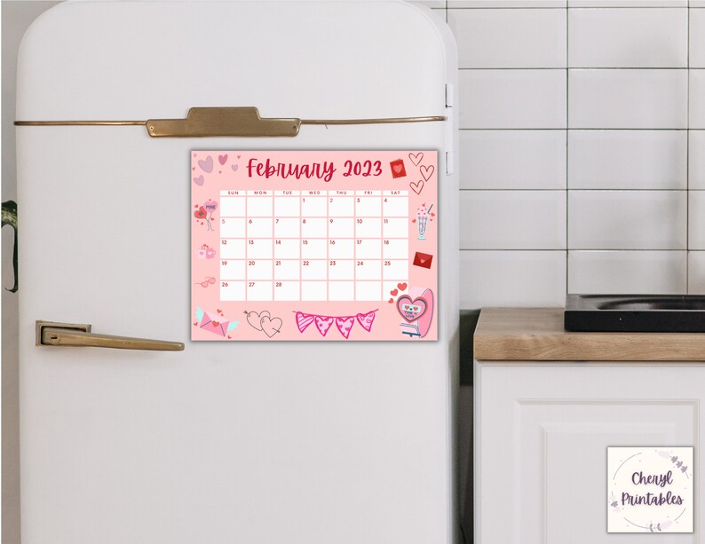 Printable February 2023 Calendar Fridge Calendar 2023 Wall Etsy Australia Printable february 2023 calendar fridge calendar 2023 wall etsy australia