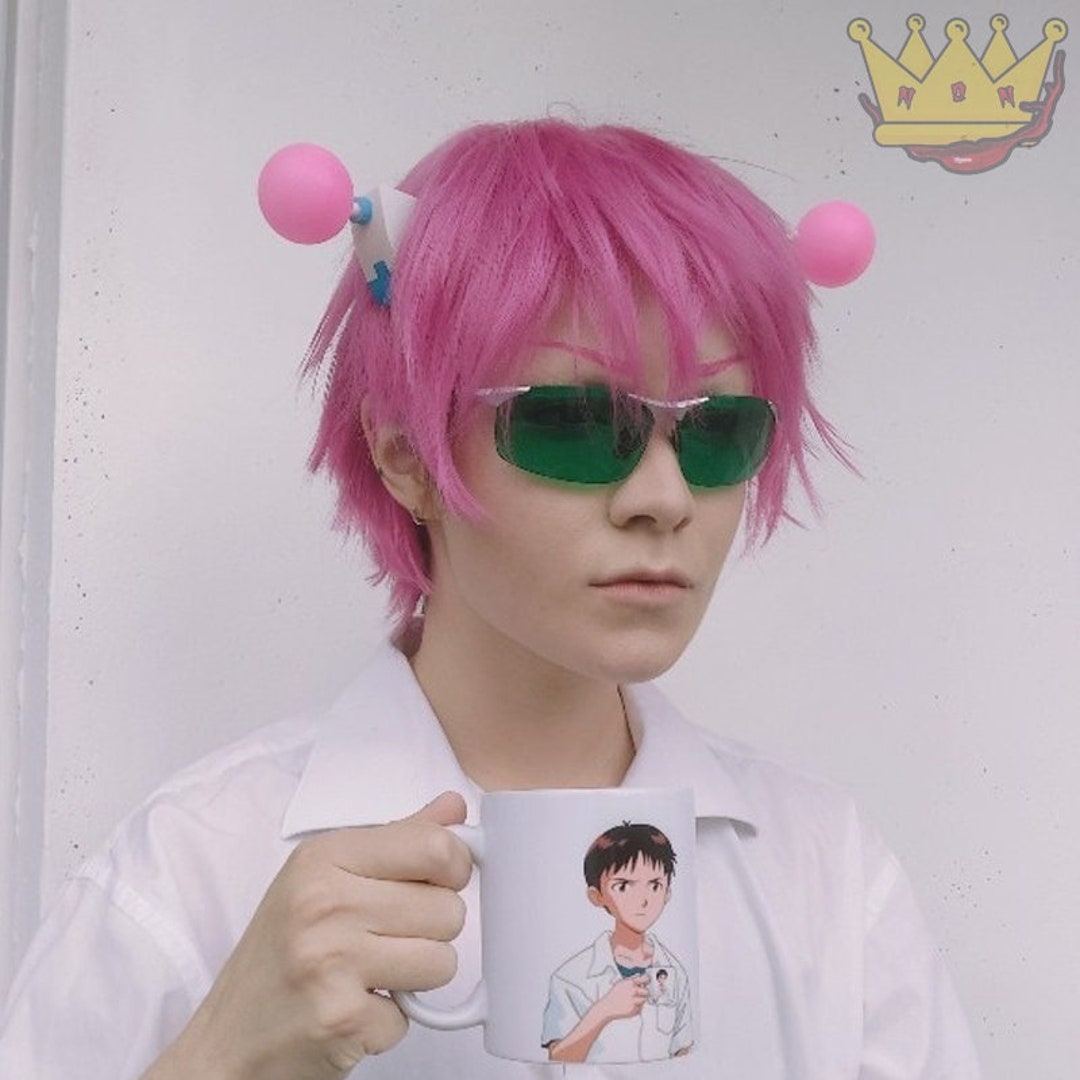 Pink Wig Cosplay Anime, Saiki Kusuo Cosplay Wig, Anime Cosplay Accessories, Halloween Cosplay