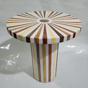 Handcrafted Walnut Round Side Table Unique Piece of Wood White Resin Side Table Add Charm to Your Room
